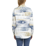 Women’s Abstract Geometric Print Button-Up Shirt – Elegant, Stylish & Versatile