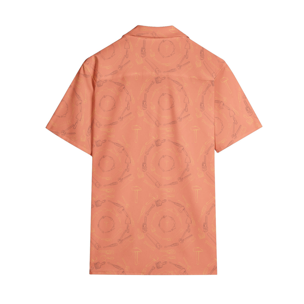 Men’s Short Sleeve Peach Graphic Print Shirt