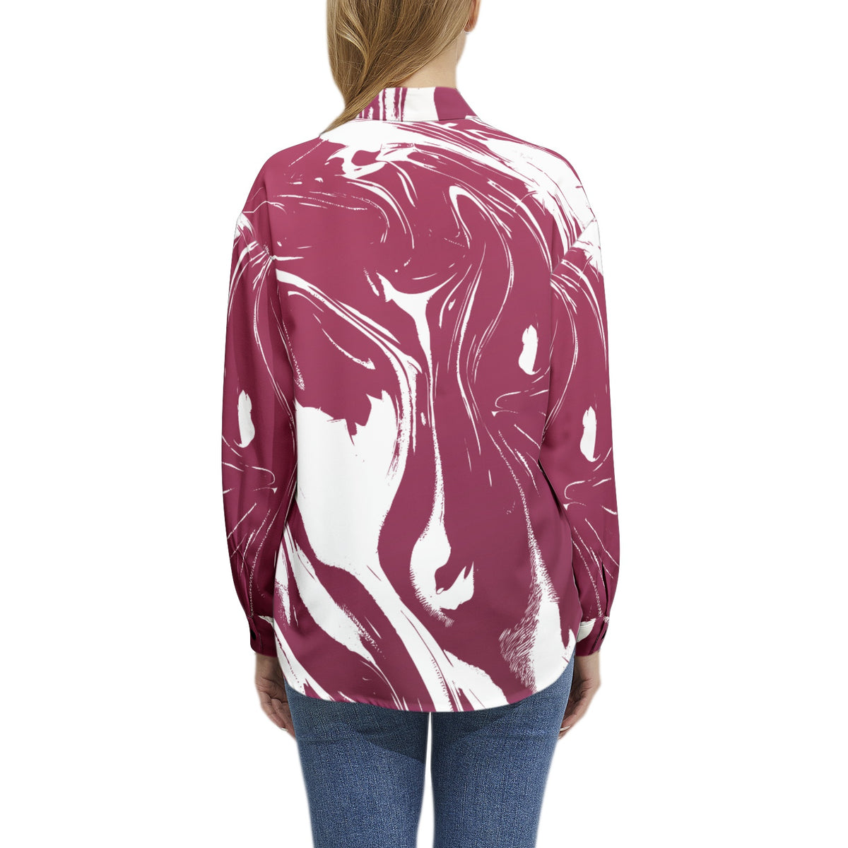 Women's Abstract Swirl Print Shirt – Bold & Artistic