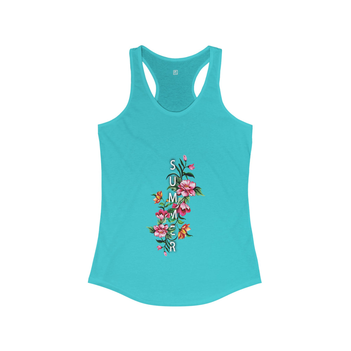 Women's "Summer" Floral Racerback Tank Top – Stylish & Lightweight