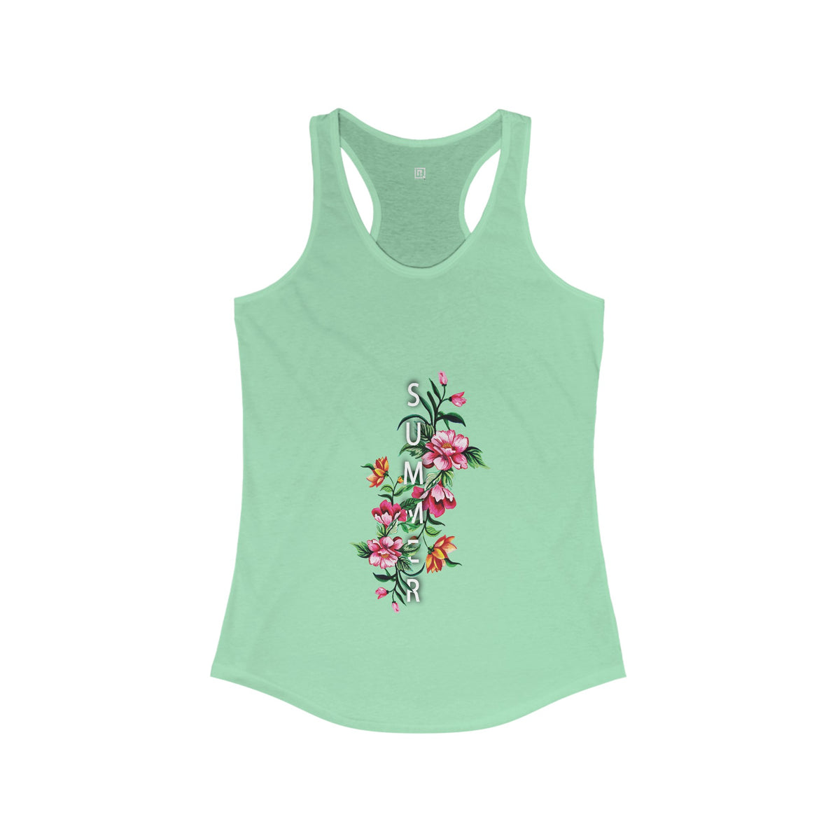 Women's "Summer" Floral Racerback Tank Top – Stylish & Lightweight