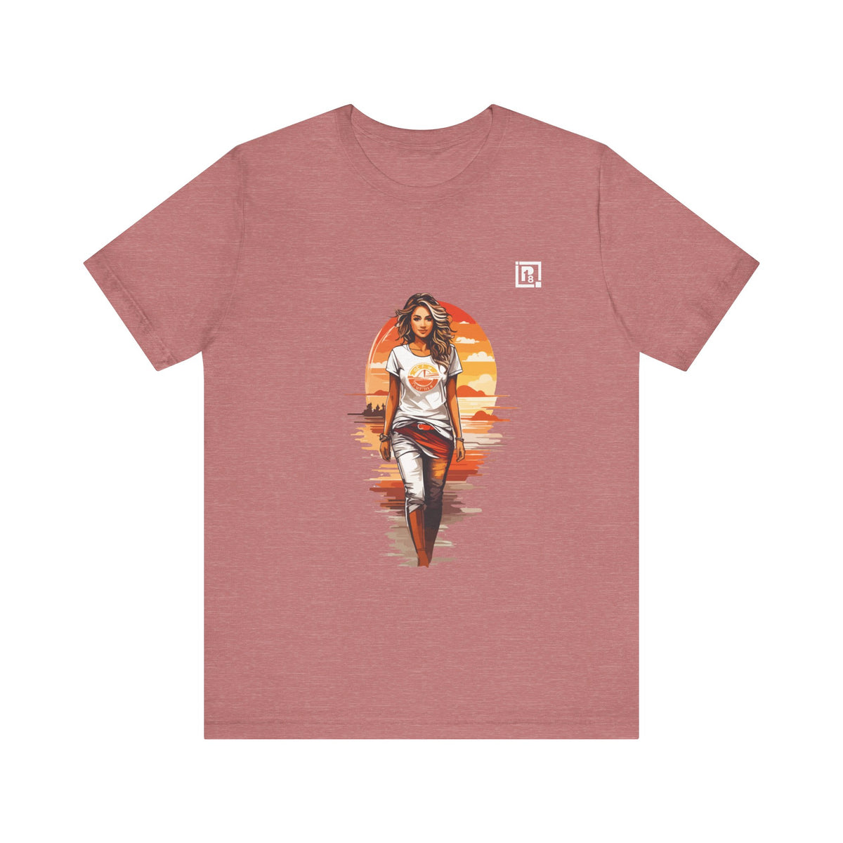 Women’s Sunset Walk Oversized Graphic T-Shirt – Trendy, Bold & Comfortable