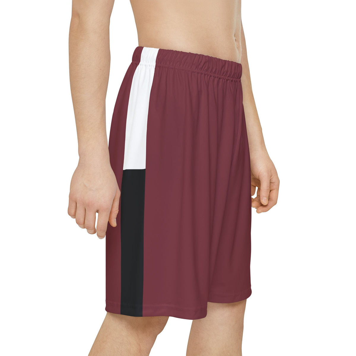 Men’s Maroon & Black Basketball Shorts – Lightweight, Breathable & Sporty