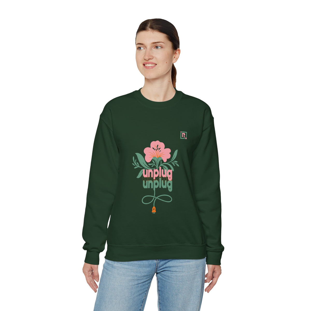 Women's "Unplug Unplug" Floral Sweatshirt
