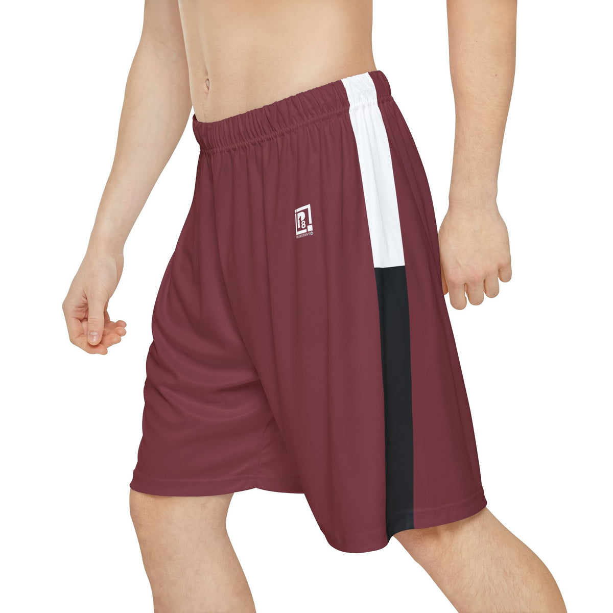 Men’s Maroon & Black Basketball Shorts – Lightweight, Breathable & Sporty