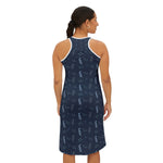 Women’s Sleeveless Midi Dress – Midnight Leaf Racerback Edition by Progressive18