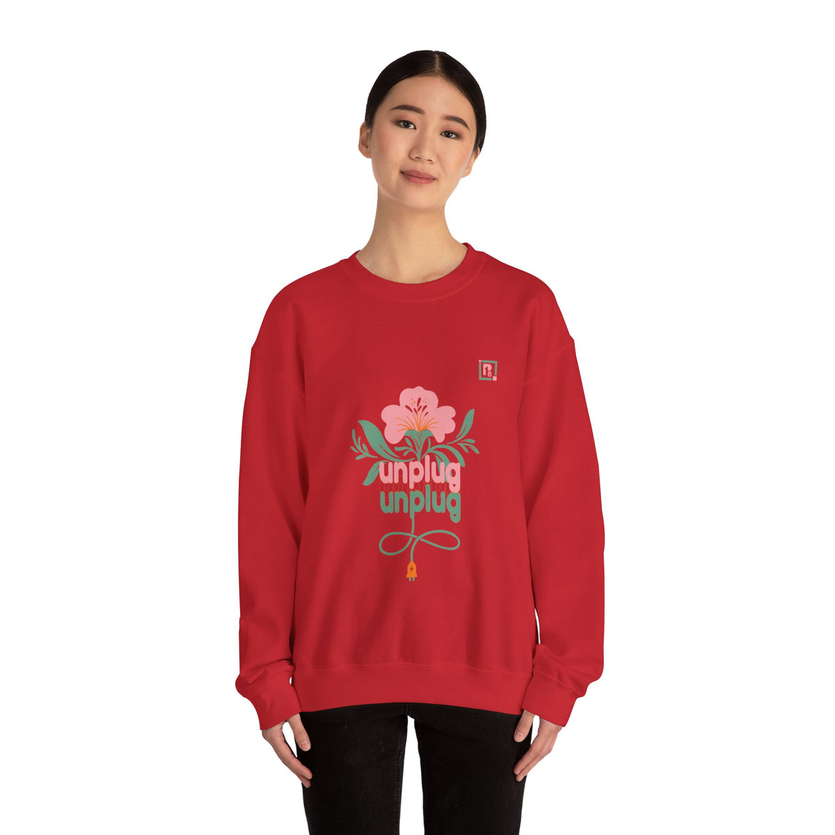 Women's "Unplug Unplug" Floral Sweatshirt
