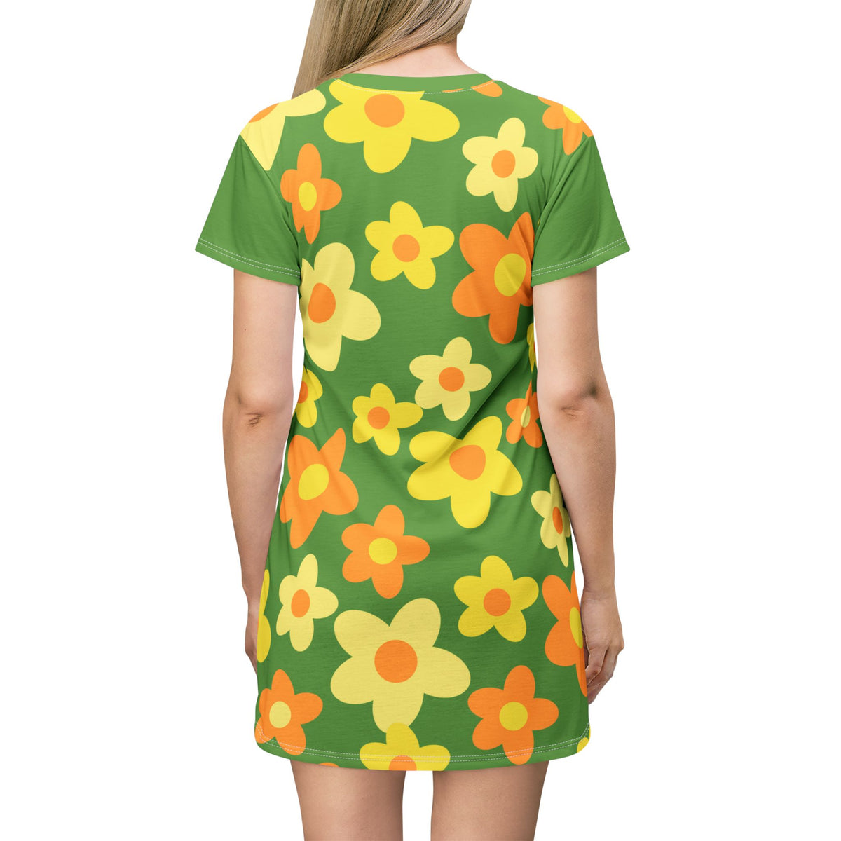 Women’s Floral T-Shirt Dress – Groovy Garden Edition by Progressive18
