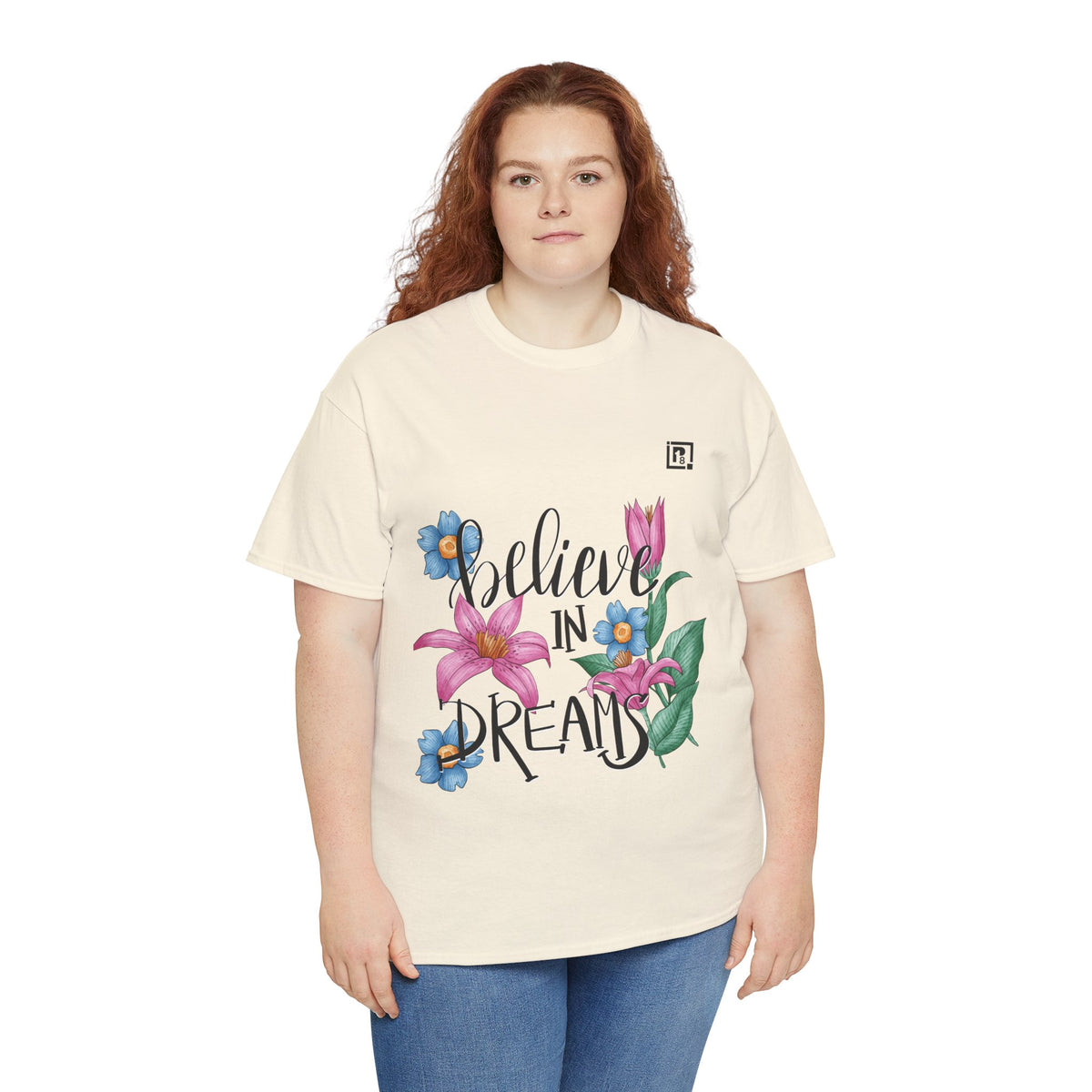 Women’s “Believe in Dreams” Floral Graphic T-Shirt – Inspiring & Stylish