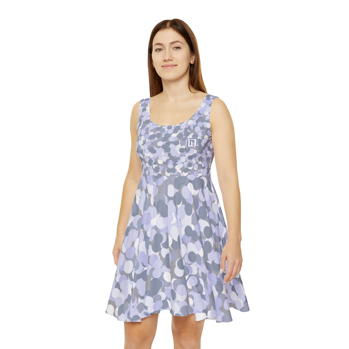 Women’s Sleeveless Skater Dress – Lavender Pebble Pop Edition by Progressive18