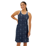 Women’s Sleeveless Midi Dress – Midnight Leaf Racerback Edition by Progressive18