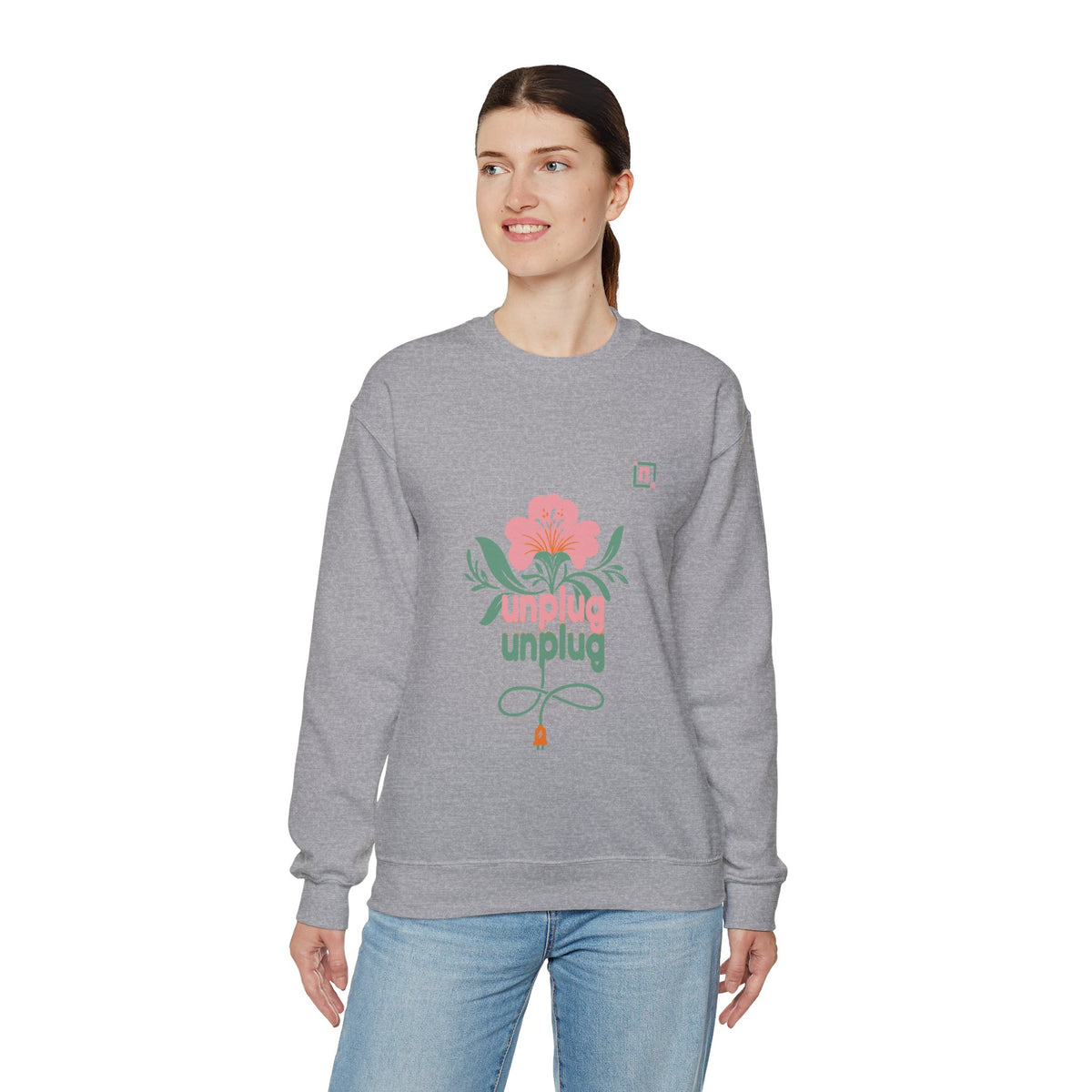 Women's "Unplug Unplug" Floral Sweatshirt