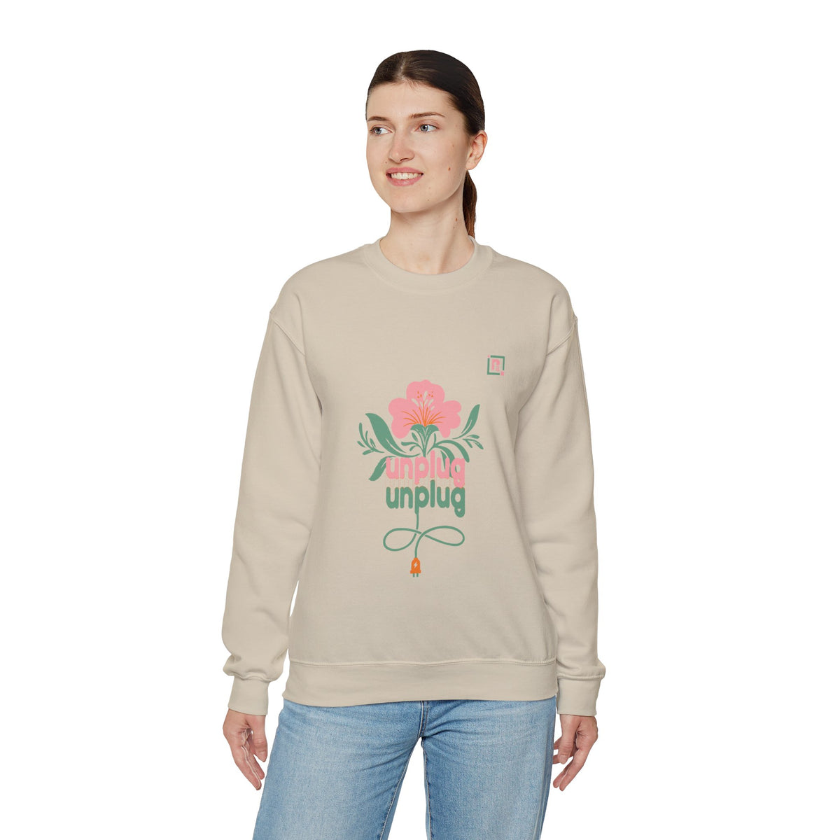 Women's "Unplug Unplug" Floral Sweatshirt
