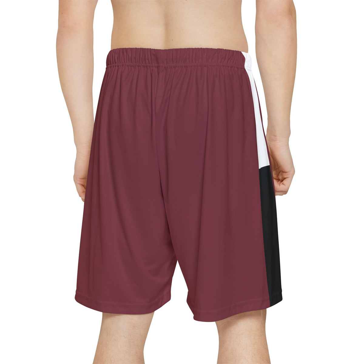 Men’s Maroon & Black Basketball Shorts – Lightweight, Breathable & Sporty