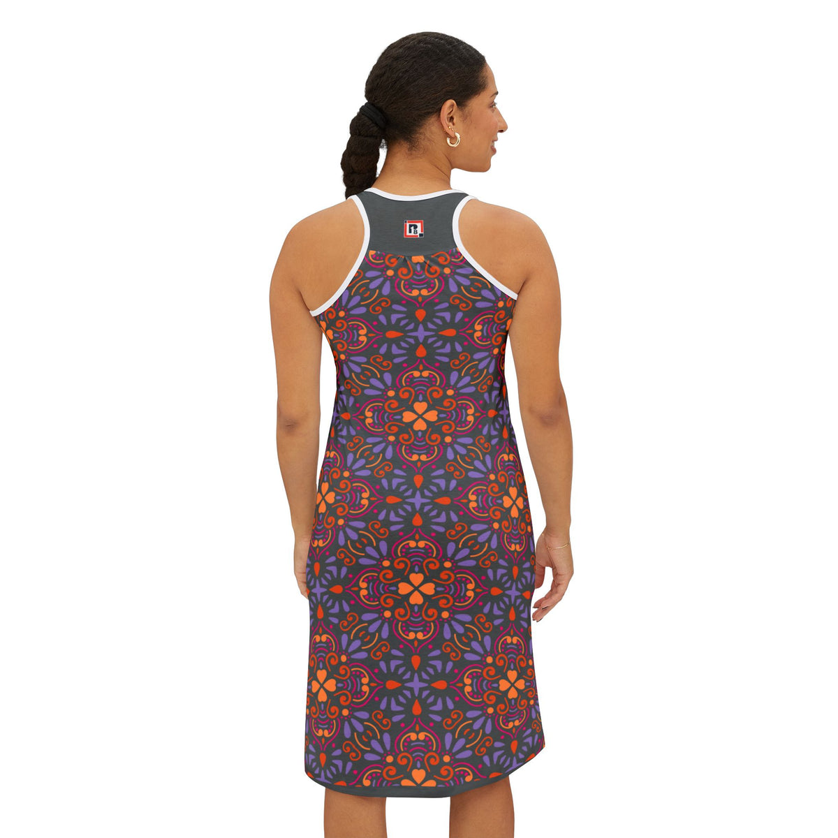 Women’s Sleeveless Midi Dress – Boho Blaze Racerback Edition by Progressive18