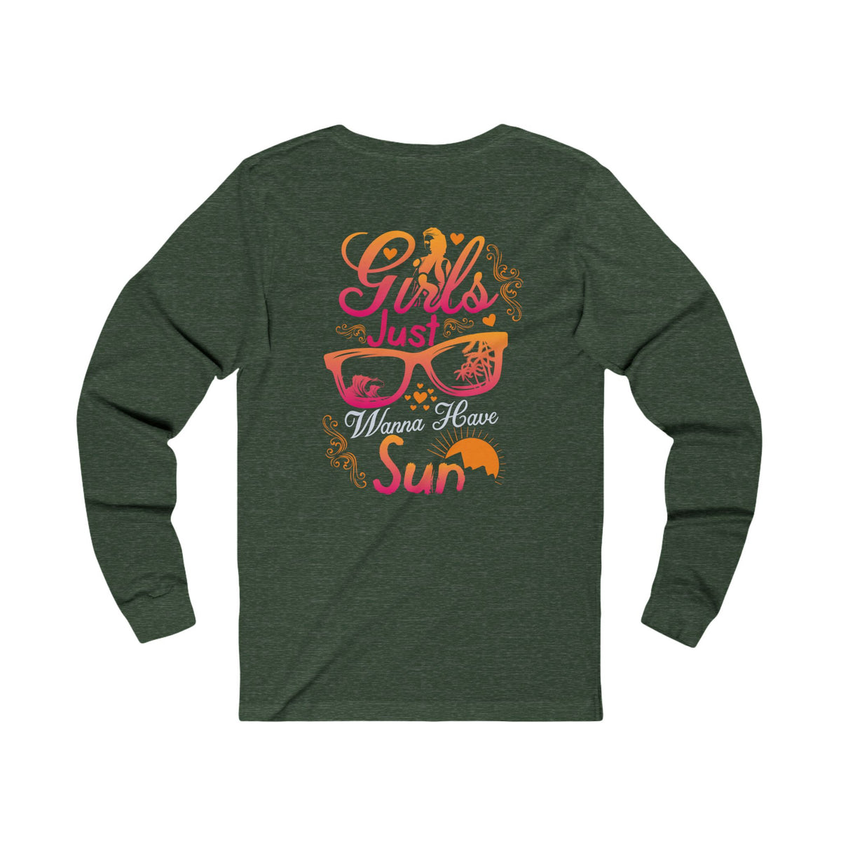 Women’s “Girls Just Wanna Have Sun” Long Sleeve Tee – Fun, Comfy & Vibrant