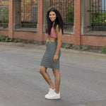 Women’s Solid Slate Grey Bodycon Skirt