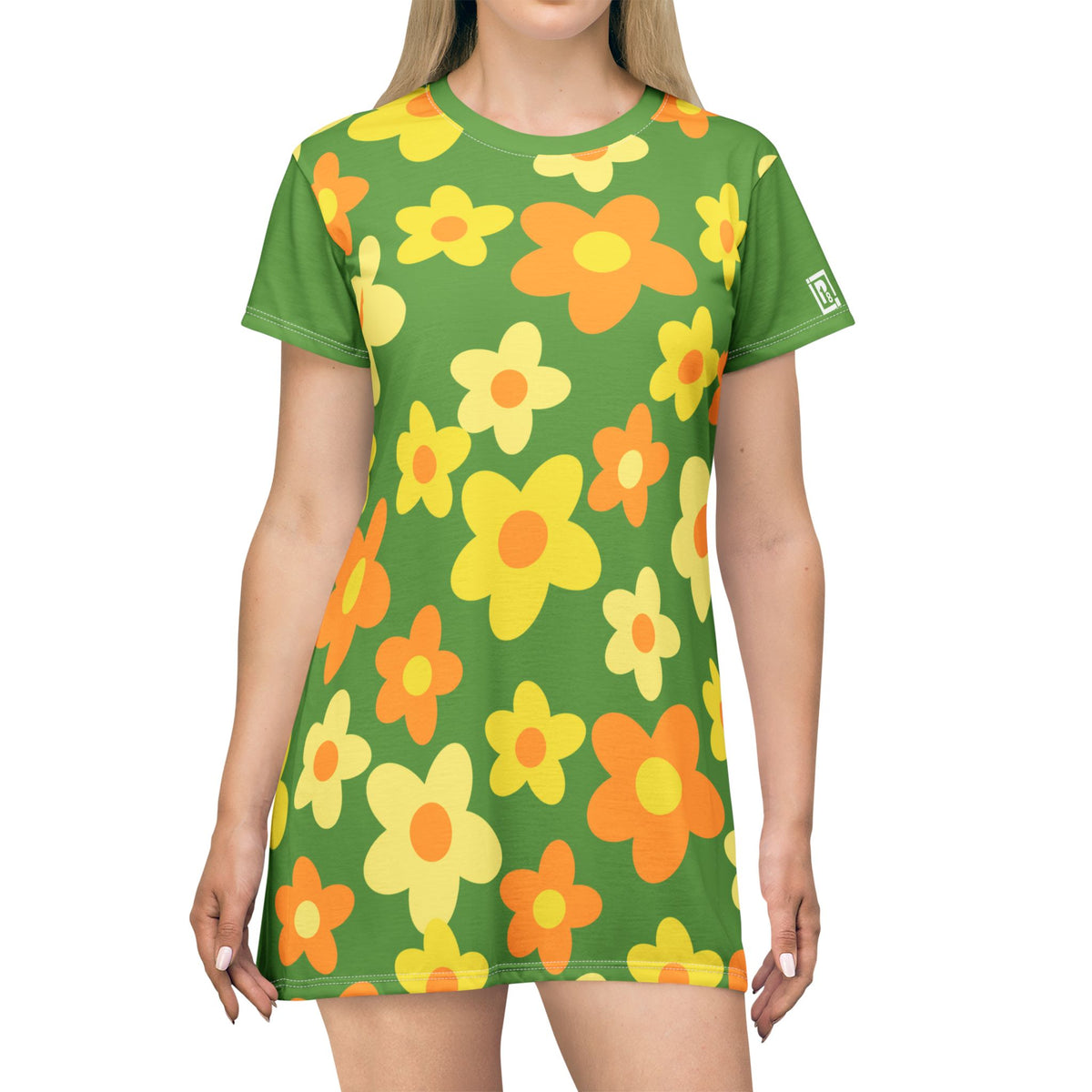 Women’s Floral T-Shirt Dress – Groovy Garden Edition by Progressive18