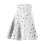 Women’s White Leaf Print Skater Skirt