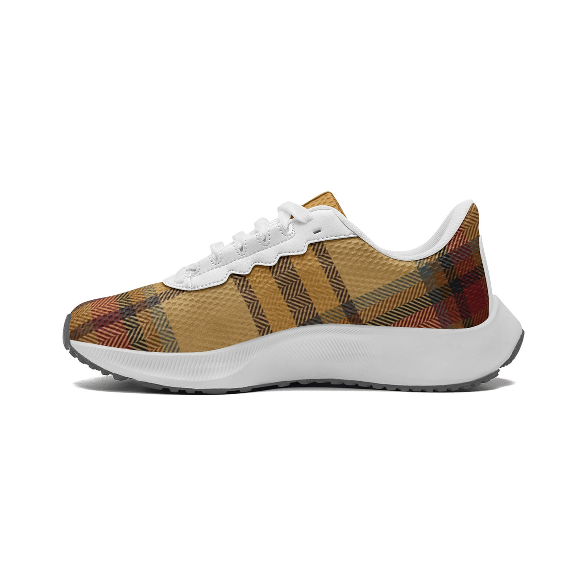 Stylish Plaid-Pattern Lightweight Sports Shoes