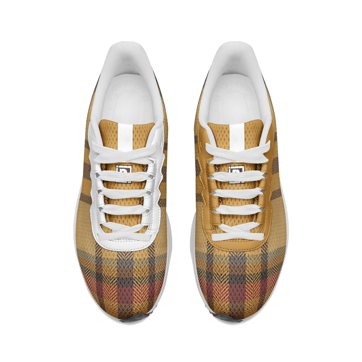 Stylish Plaid-Pattern Lightweight Sports Shoes