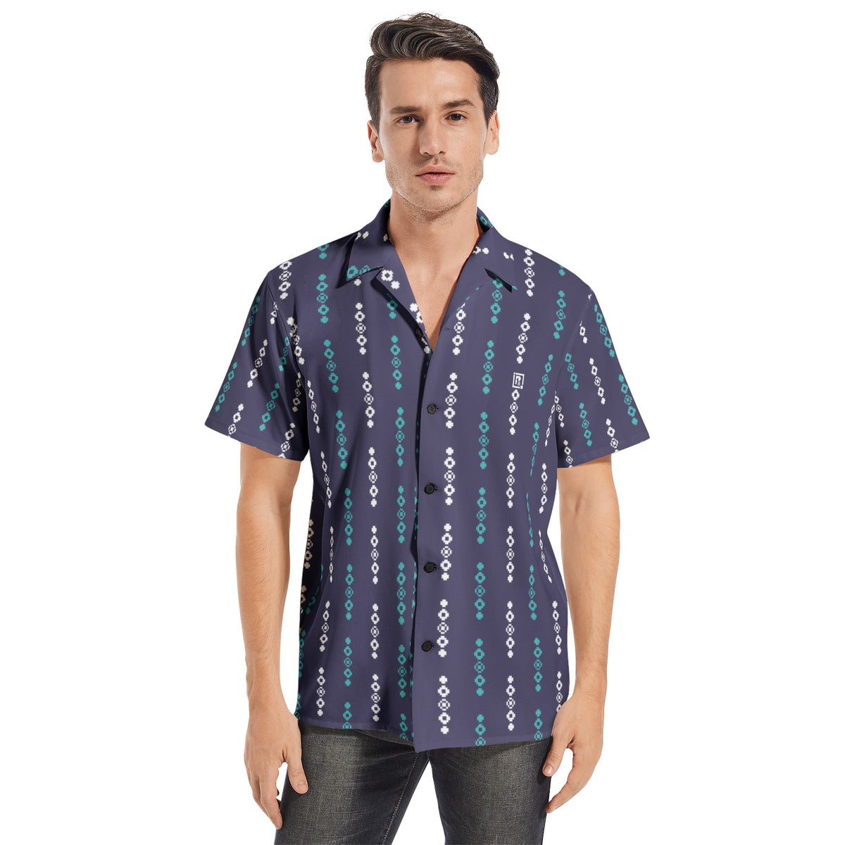 Men's Geometric Print Short Sleeve Shirt