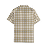 Men’s Beige & White Checkered Short Sleeve Shirt