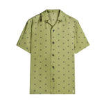 Men’s Short Sleeve Olive Green Printed Shirt