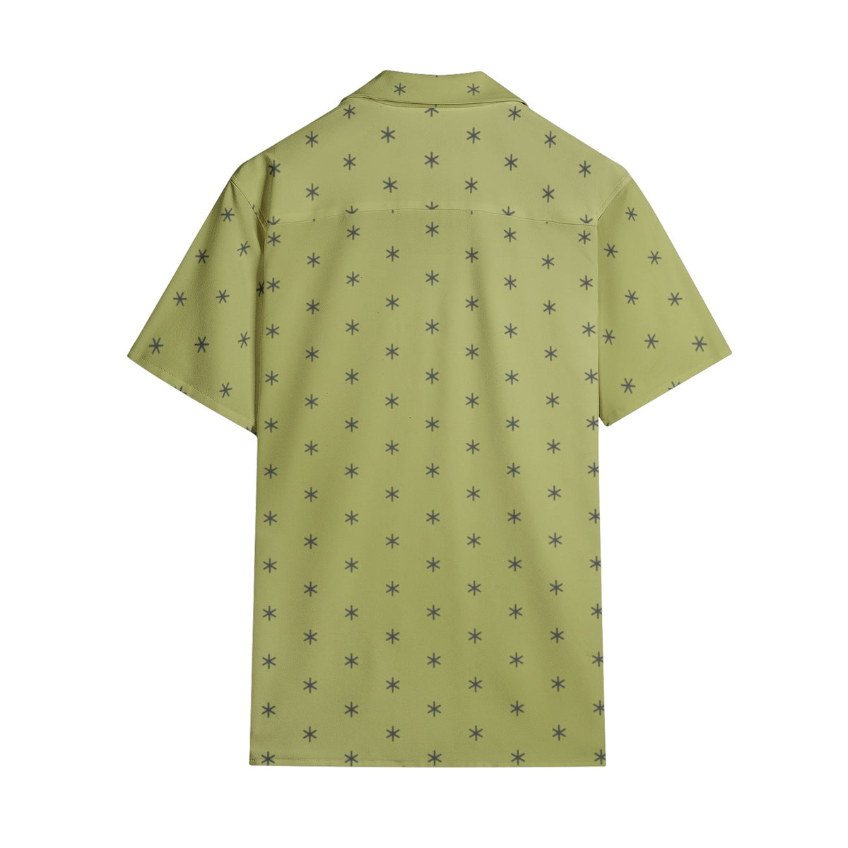 Men’s Short Sleeve Olive Green Printed Shirt