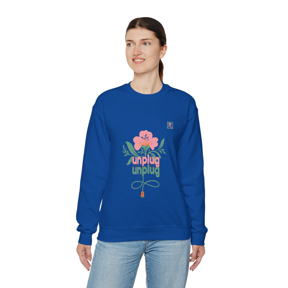 Women's "Unplug Unplug" Floral Sweatshirt