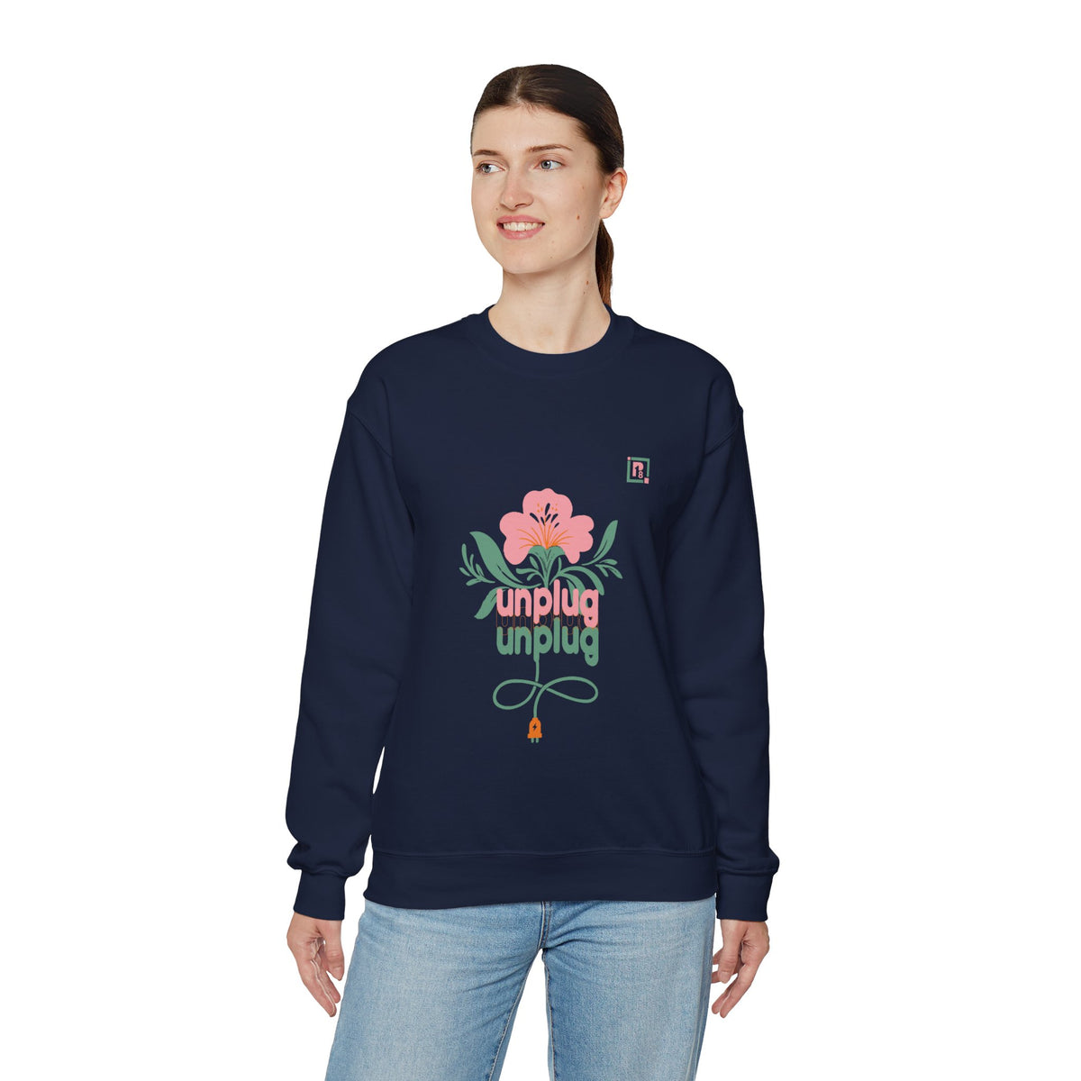 Women's "Unplug Unplug" Floral Sweatshirt