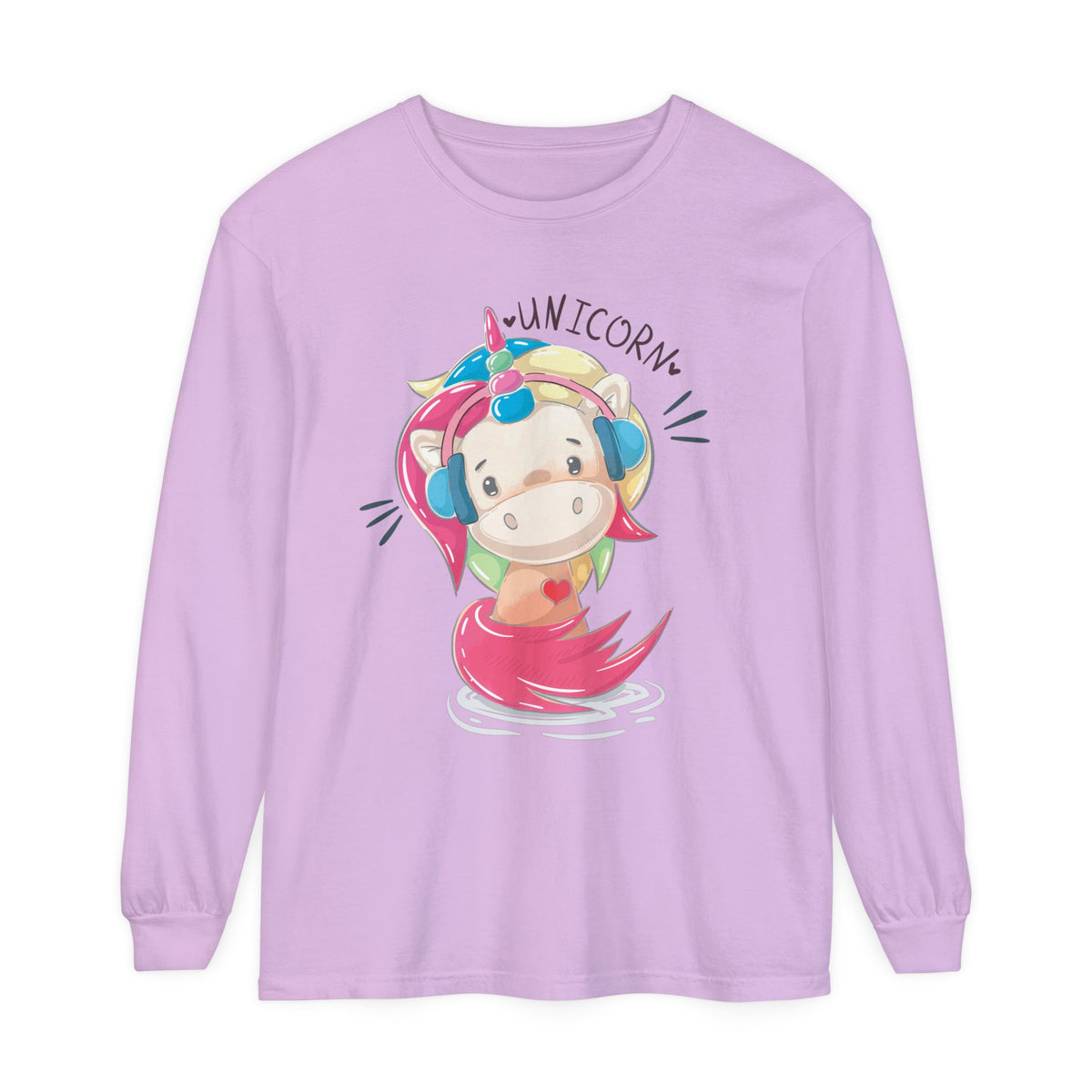 Women's "Unicorn with Headphones" Long Sleeve T-Shirt