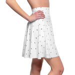 Women’s White Leaf Print Skater Skirt