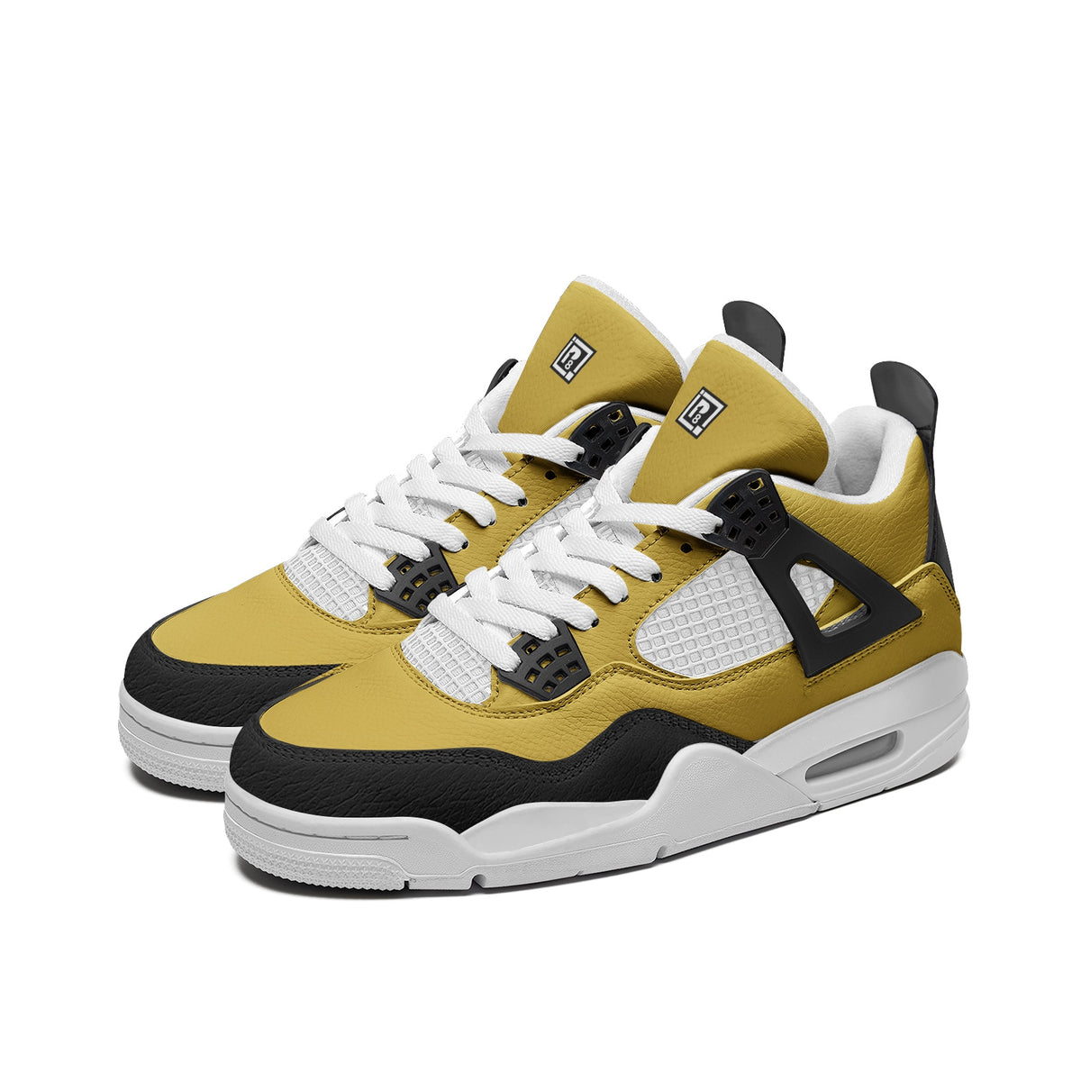 Men's Mustard Yellow and Black Athletic Sneakers
