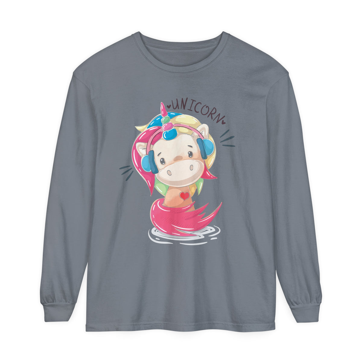 Women's "Unicorn with Headphones" Long Sleeve T-Shirt
