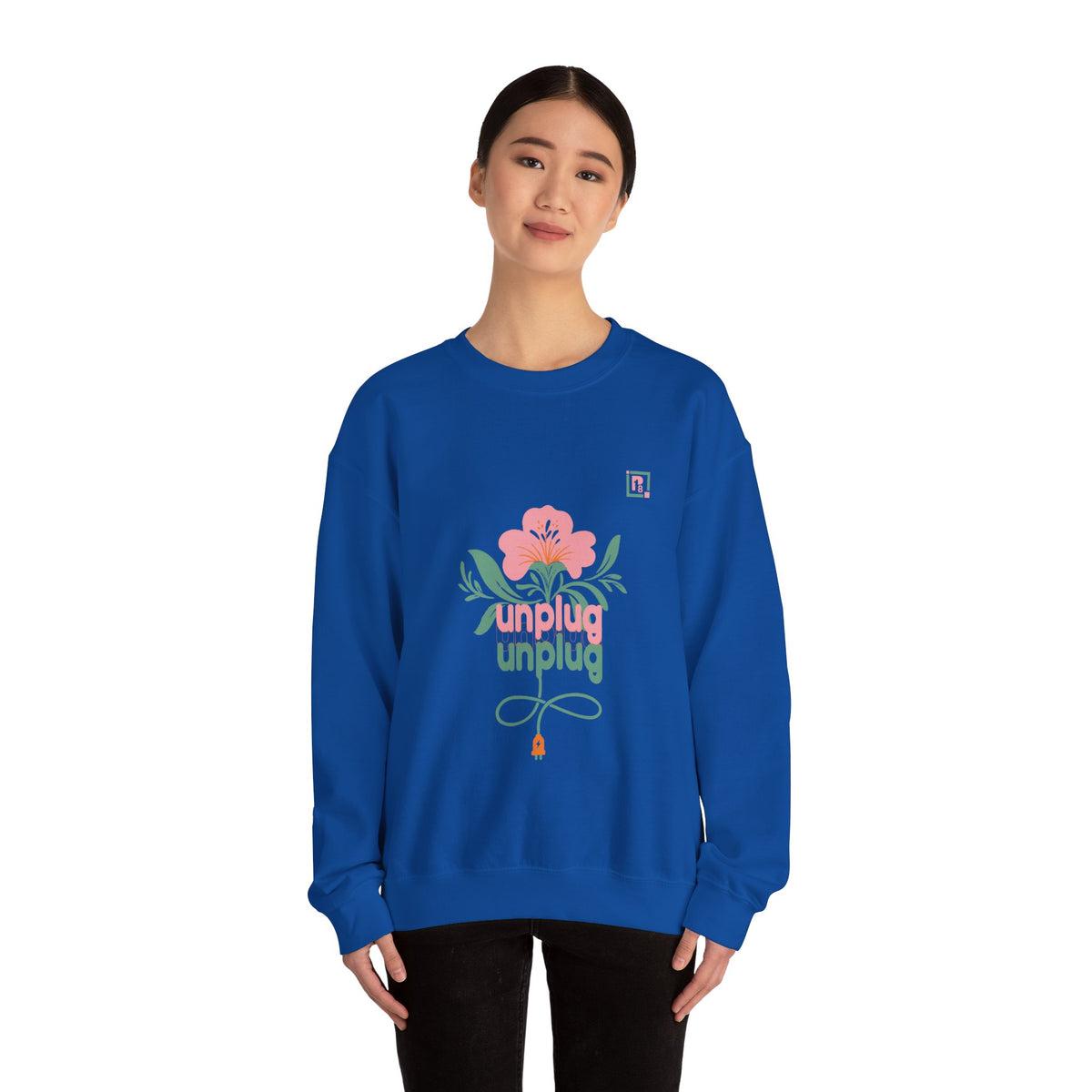Women's "Unplug Unplug" Floral Sweatshirt