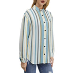 Women’s Pastel Striped Button-Up Shirt – Elegant, Lightweight & Versatile