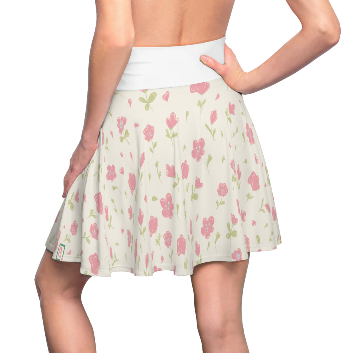 Women’s Cream Floral Skater Skirt