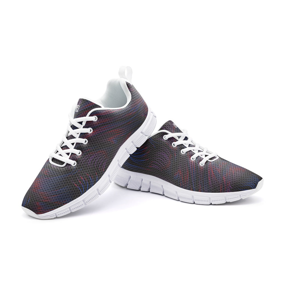 Men’s Black Swirl Pattern Athletic Sneakers