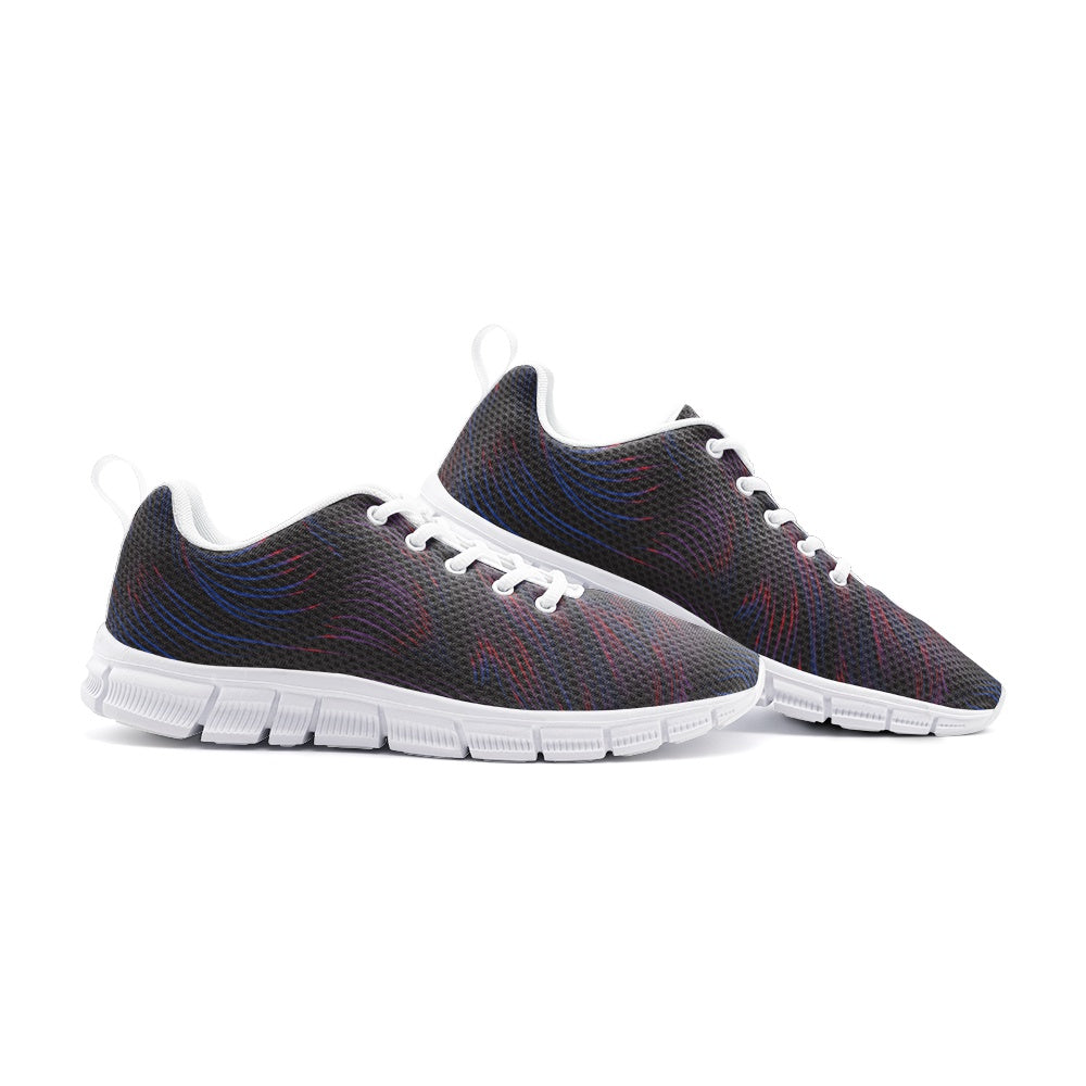 Men’s Black Swirl Pattern Athletic Sneakers