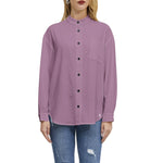 Women's Solid Mauve Button-Up Shirt – Chic & Elegant