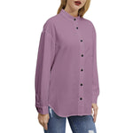 Women's Solid Mauve Button-Up Shirt – Chic & Elegant
