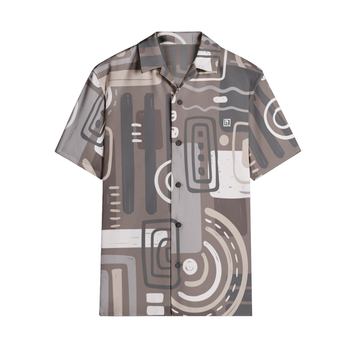 Men's Abstract Print Short Sleeve Shirt