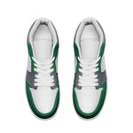 Men's White, Green, and Gray Low-Top Sneakers