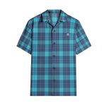 Men’s Blue & Navy Checkered Short Sleeve Shirt