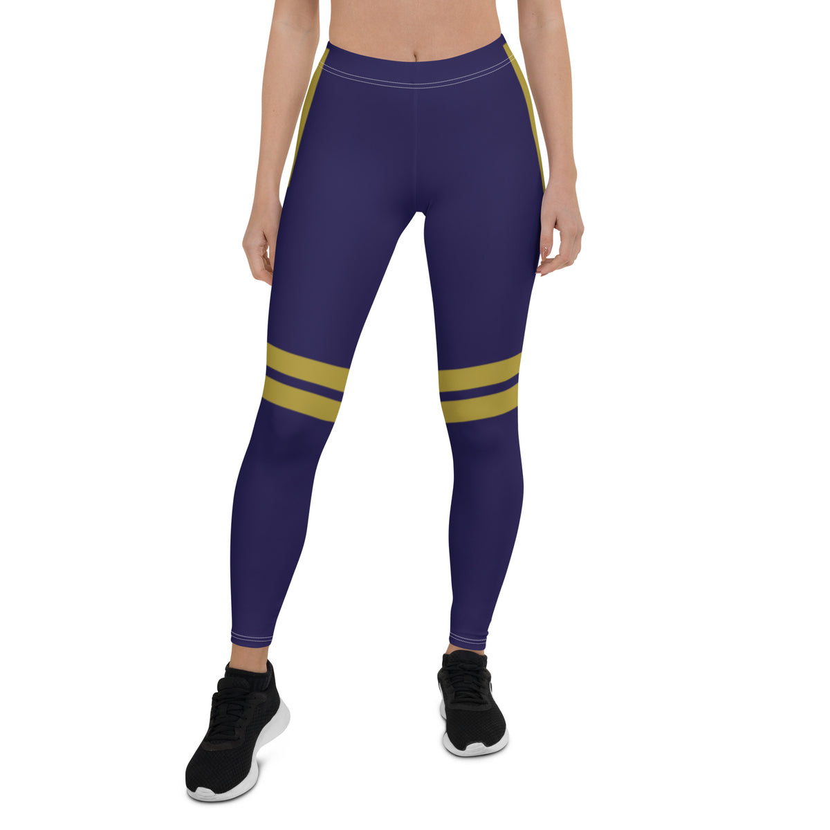 Women’s Navy & Yellow Striped Leggings