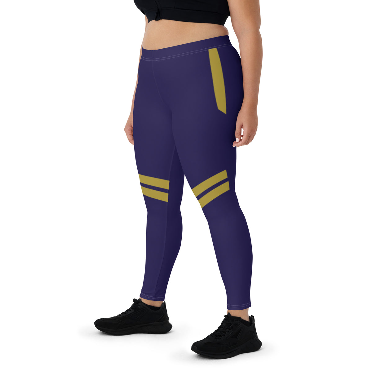 Women’s Navy & Yellow Striped Leggings