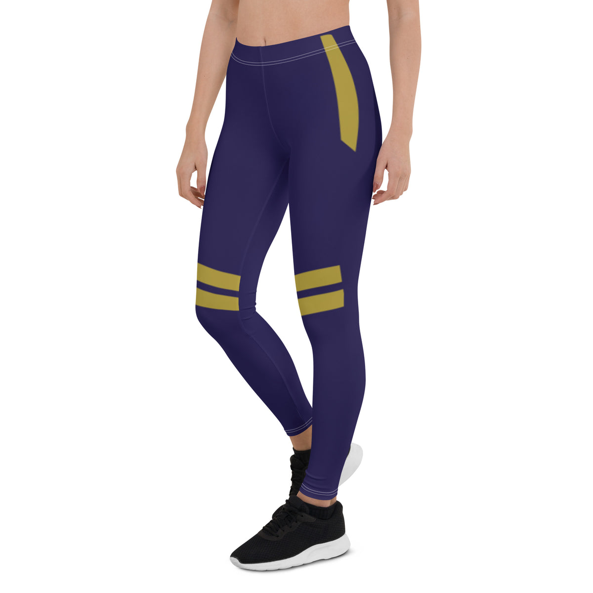 Women’s Navy & Yellow Striped Leggings