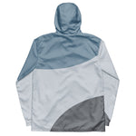 Men’s Blue & Gray Colorblock Hooded Windbreaker