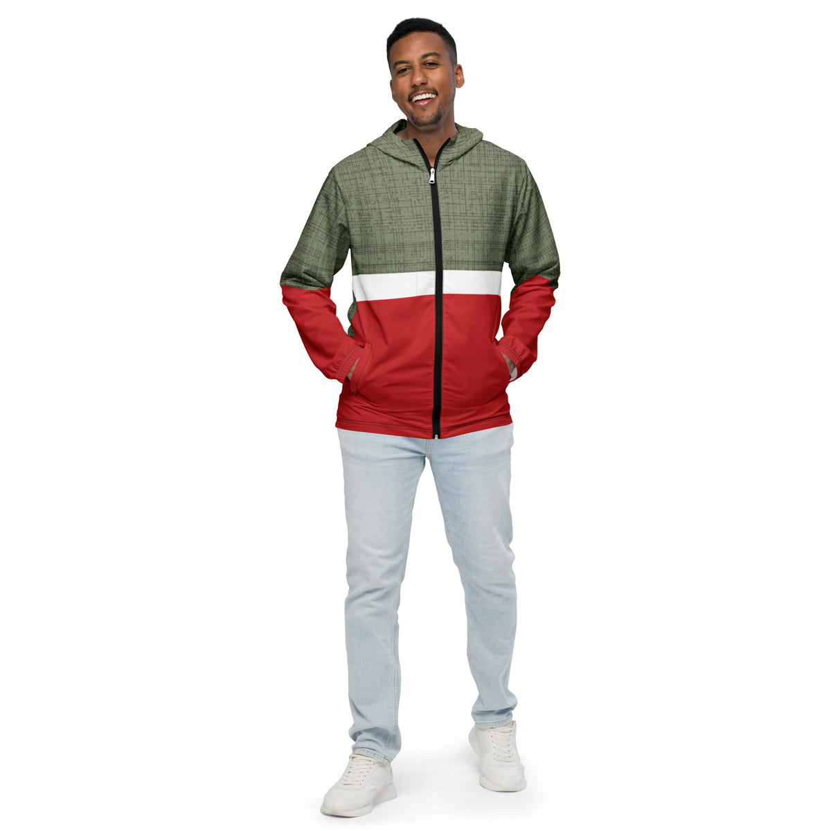 Men’s Two-Tone Hooded Windbreaker